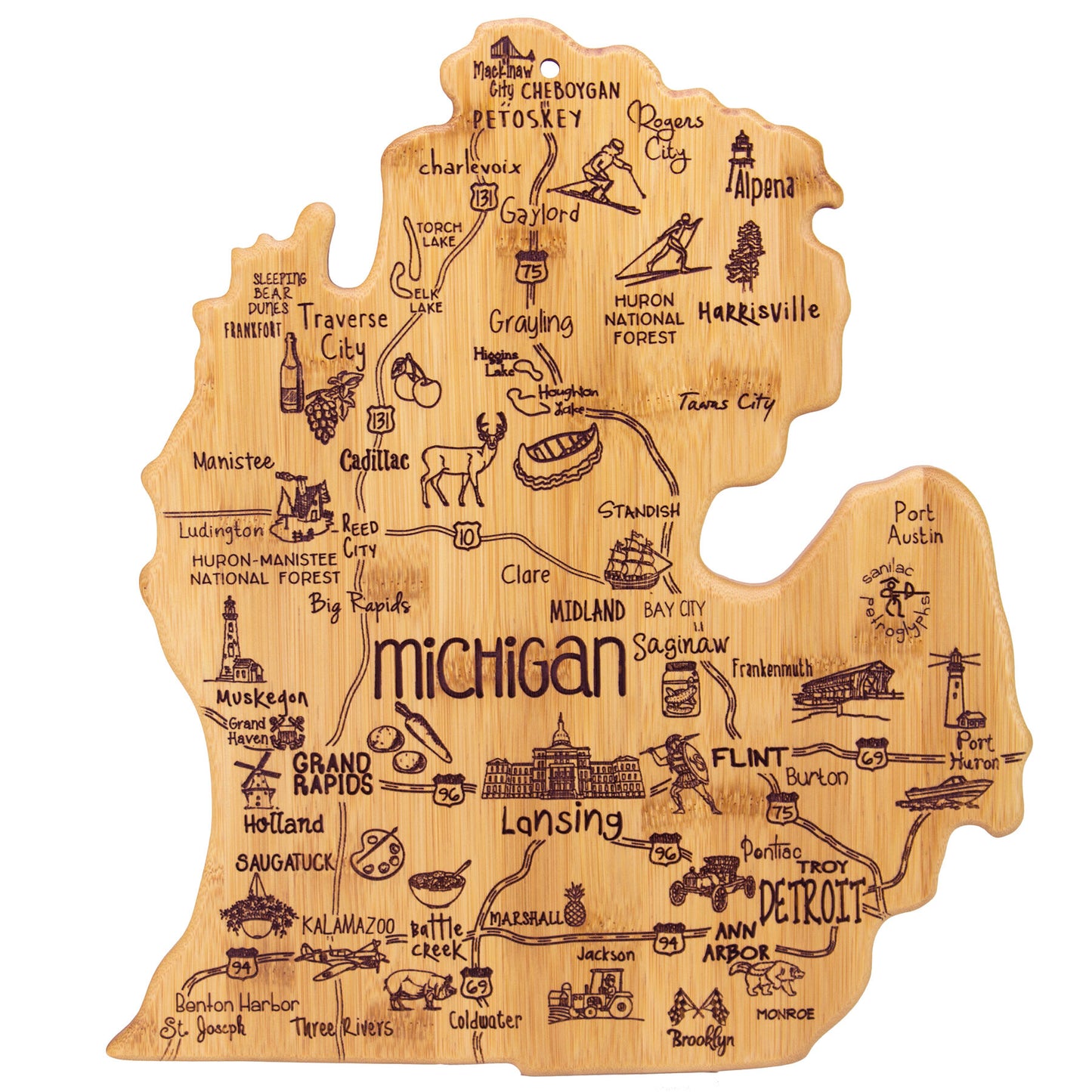 Destination Icons Michigan Cutting Board